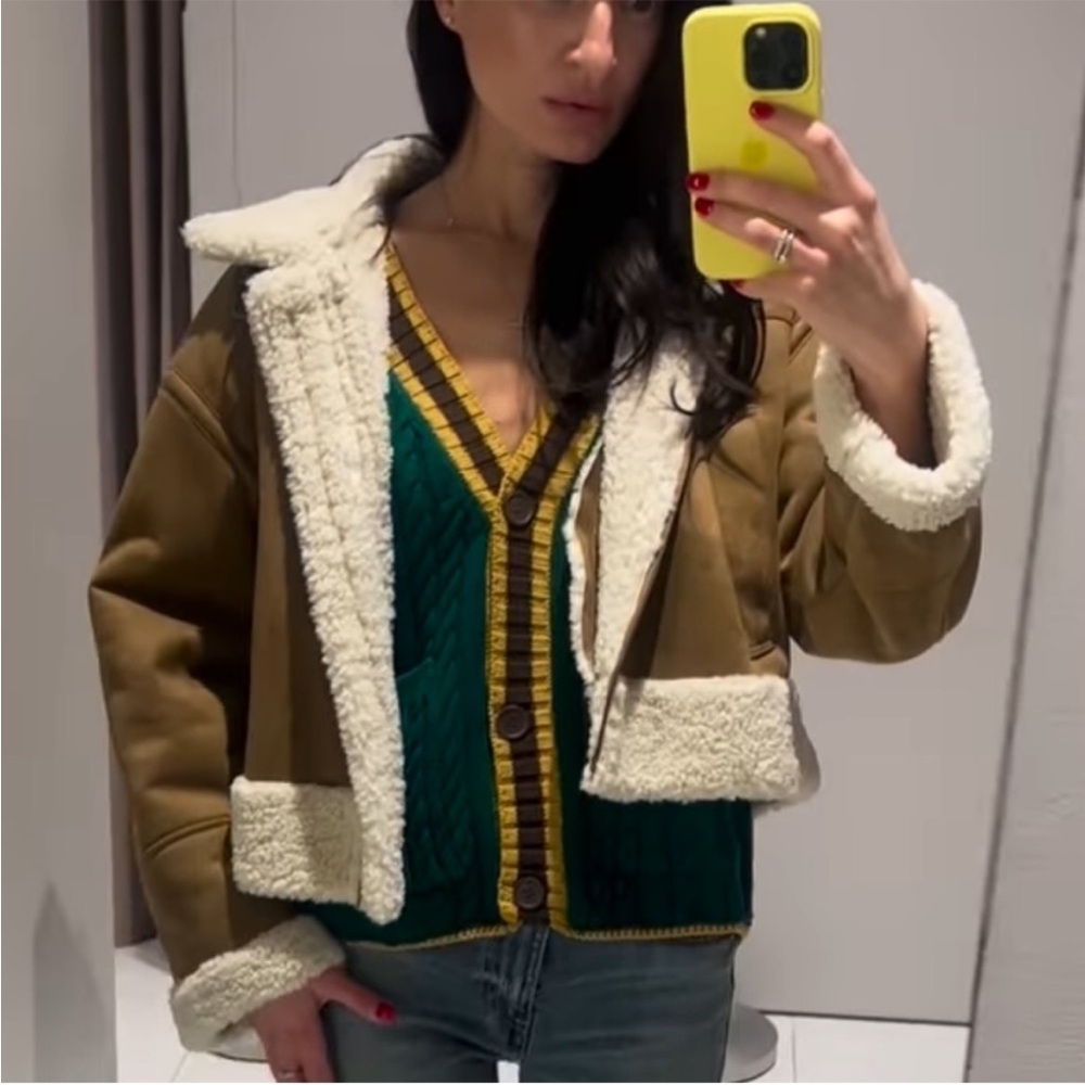ZARA DOUBLE-FACED BIKER JACKET - Picture 4 of 16
